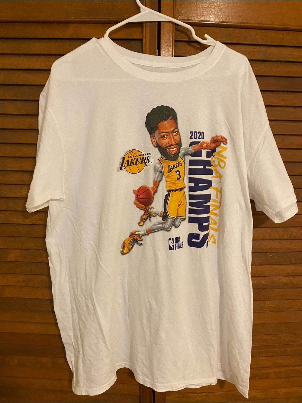 Fanatics Anthony Davis Lakers 2020 NBA Finals Champions Vertical Player T Shirt